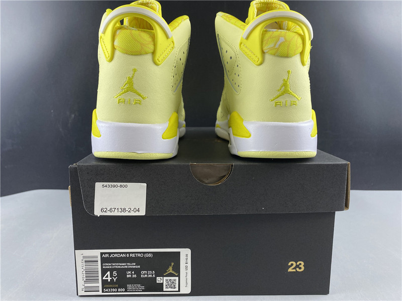 Air Jordan 6 GS Floral Dynamic Yellow 543390-800