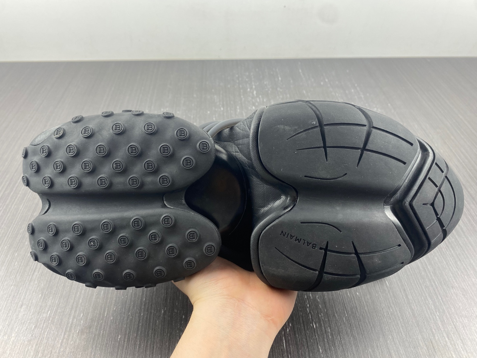 BALMAIN NEOPRENE AND LEATHER UNICORN LOW-TOP SNEAKERS