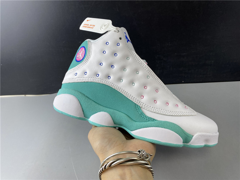 Jordan 13 Retro White Soar Green Pink (GS) 439358-100
