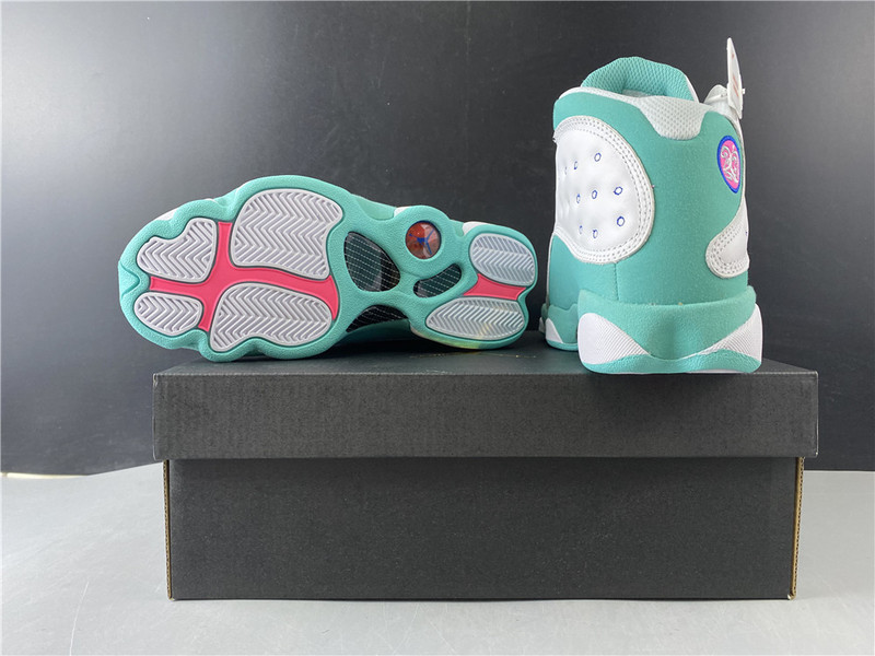Jordan 13 Retro White Soar Green Pink (GS) 439358-100