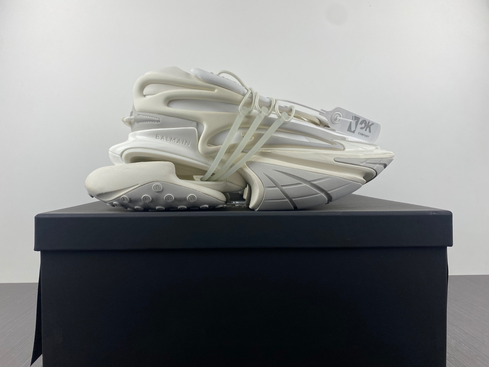 BALMAIN NEOPRENE AND LEATHER UNICORN LOW-TOP SNEAKERS