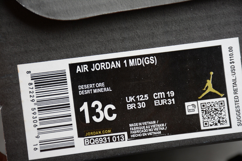 AIR JORDAN 1 MID GS BQ6931-013