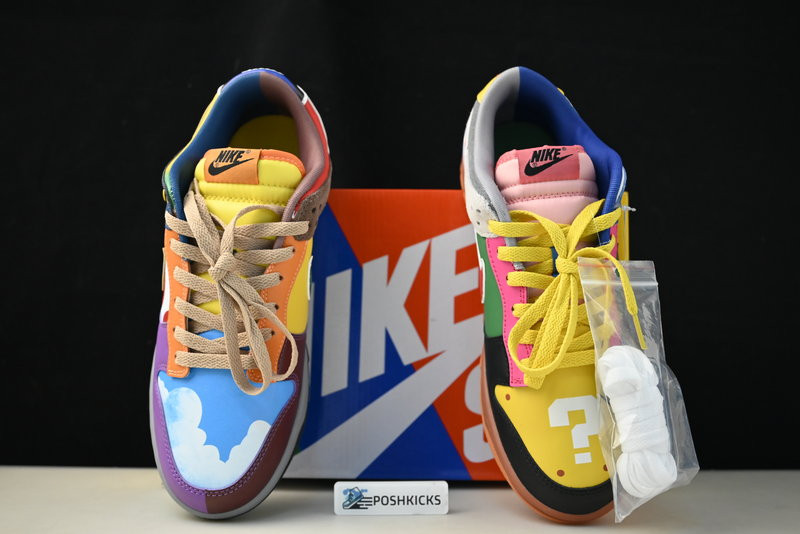 nike dunk low "what the S*per mario" custom dh0952 100