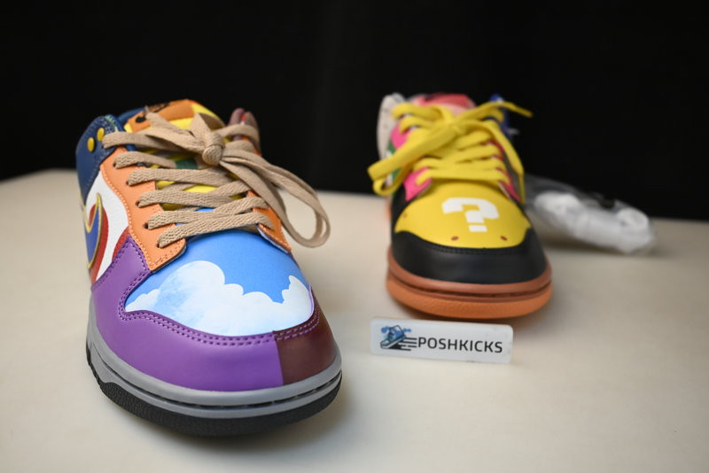 nike dunk low "what the S*per mario" custom dh0952 100