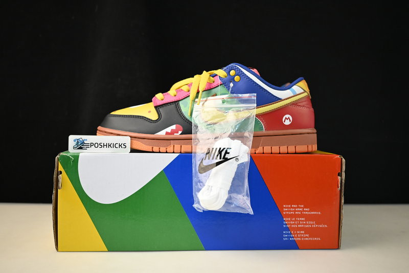 nike dunk low "what the S*per mario" custom dh0952 100