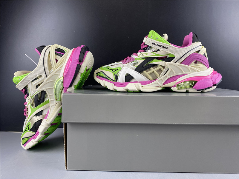 Ba*len*cia*ga track trainer (white green and pink) 568615 w2gn3 9199