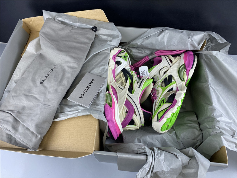 Ba*len*cia*ga track trainer (white green and pink) 568615 w2gn3 9199