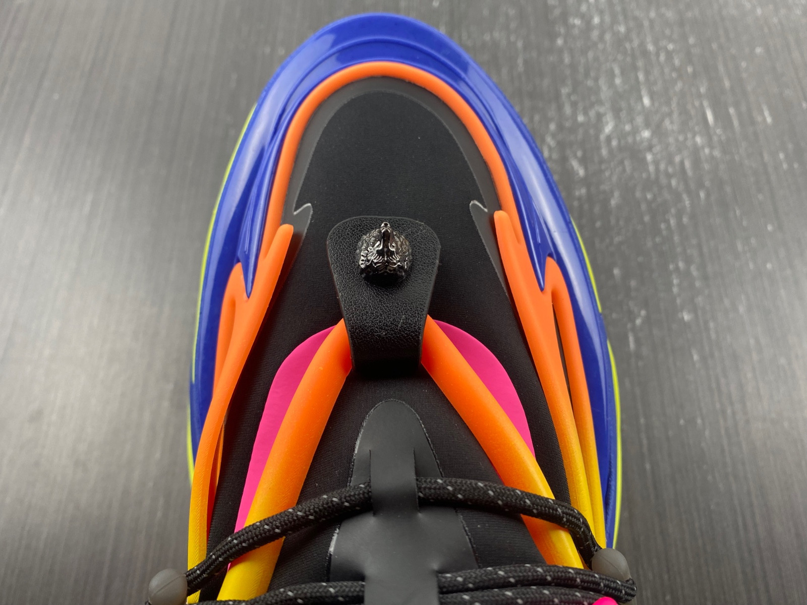 BALMAIN NEOPRENE AND LEATHER UNICORN LOW-TOP SNEAKERS