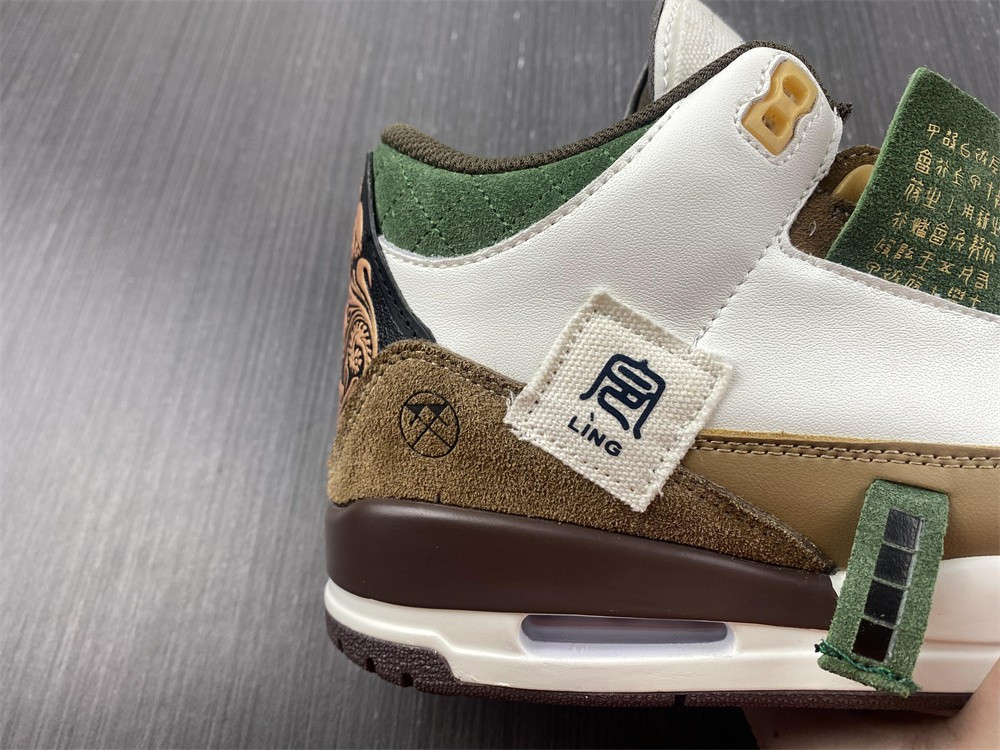 Air Jordan 3 Retro SE White Dark Brown Green 398614-500