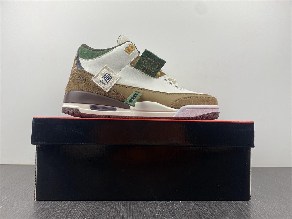 Air Jordan 3 Retro SE White Dark Brown Green 398614-500