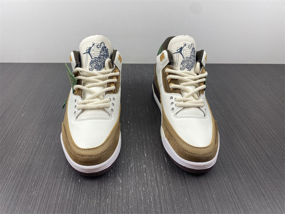 Air Jordan 3 Retro SE White Dark Brown Green 398614-500