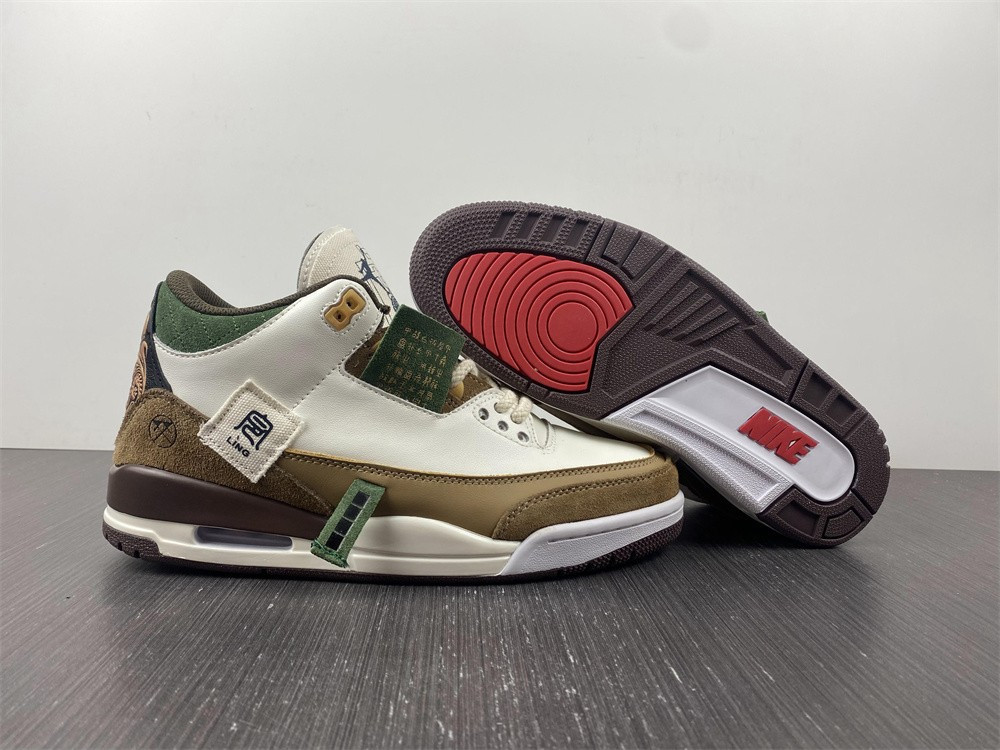 Air Jordan 3 Retro SE White Dark Brown Green 398614-500