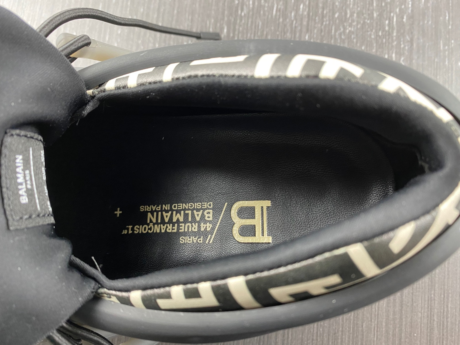 BALMAIN NEOPRENE AND LEATHER UNICORN LOW-TOP SNEAKERS