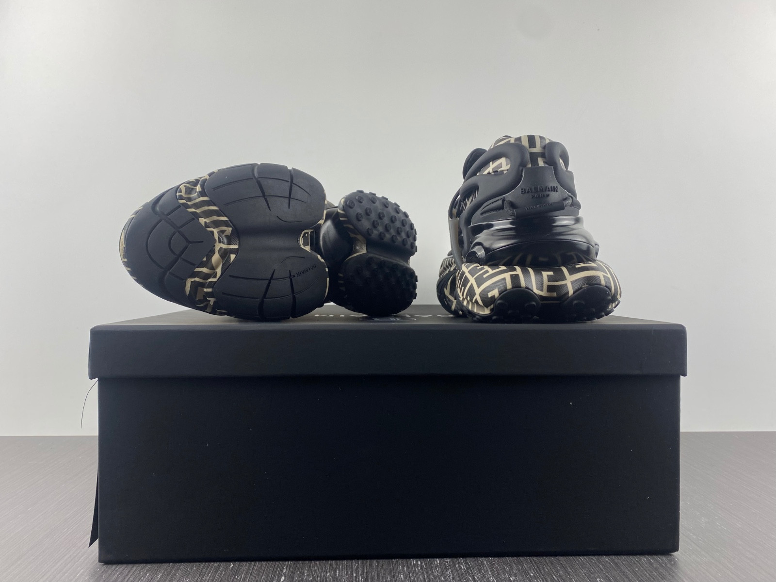 BALMAIN NEOPRENE AND LEATHER UNICORN LOW-TOP SNEAKERS