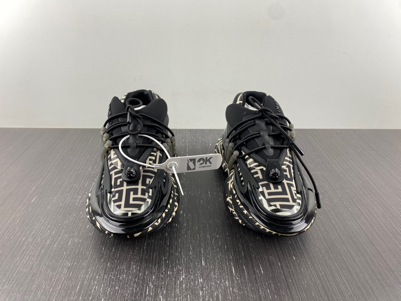 BALMAIN NEOPRENE AND LEATHER UNICORN LOW-TOP SNEAKERS