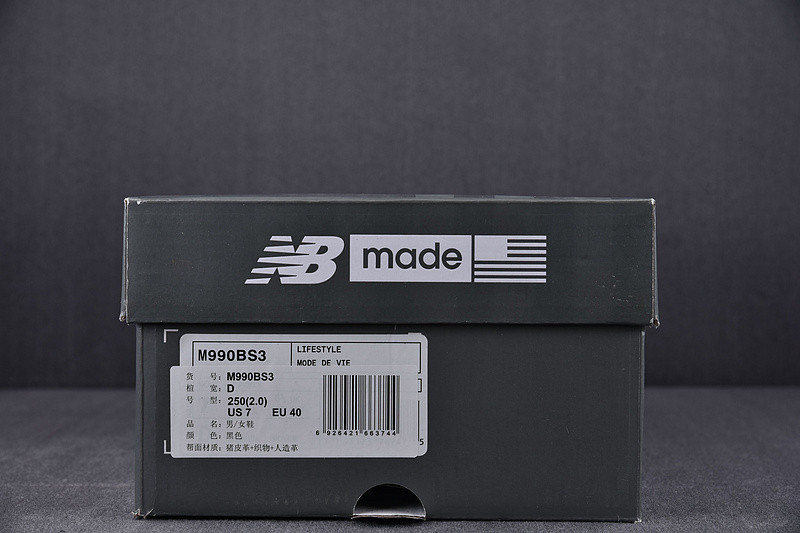 New Balance 990v3 Black White M990BS3