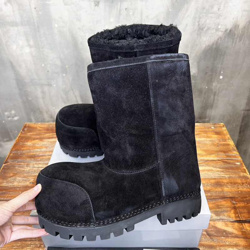 Balenciaga Alaska Faux-Fur Low Boots