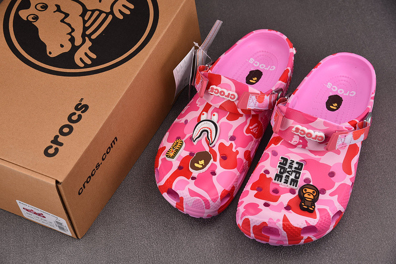 Cr*0*s classic clog a bathing ape abc camo pink