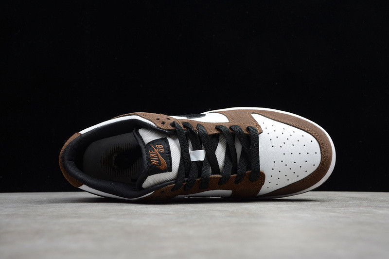 NIKE DUNK LOW WHITE BLACK TRAIL END BROWN 304292-102