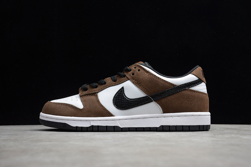 NIKE DUNK LOW WHITE BLACK TRAIL END BROWN 304292-102
