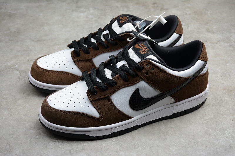 NIKE DUNK LOW WHITE BLACK TRAIL END BROWN 304292-102