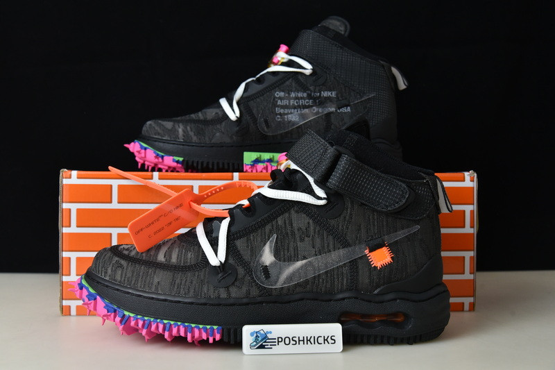 OW X NIKE AIR FORCE 1 MID BLACK DO6290-001