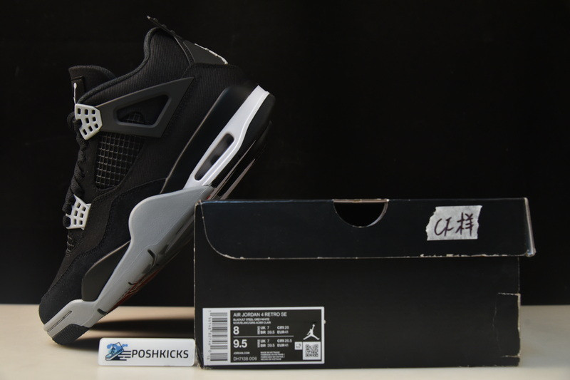 Air Jordan 4 “Black Canvas” DH7138-006