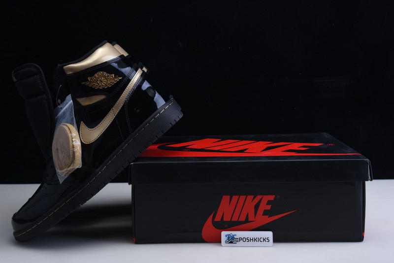 AIR JORDAN 1 HIGH OG PATENT ‘BLACK GOLD’ 555088-032