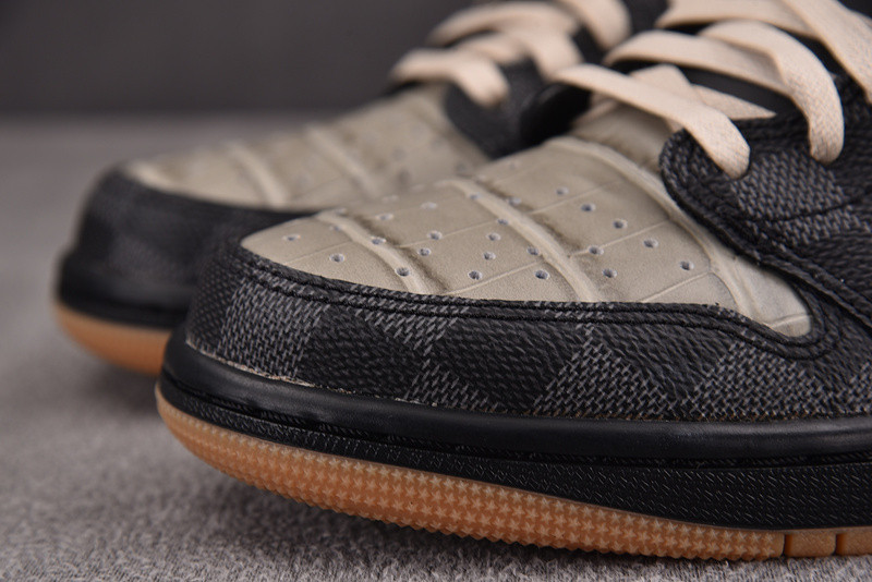 LV x Air Jordan 1 x TS Checked Black Trainers DZ2505-001