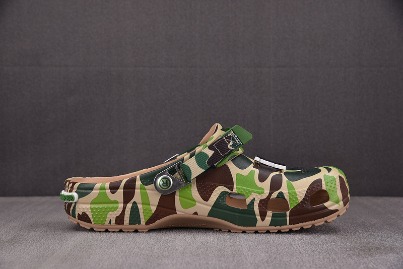Cr*0*s classic clog a bathing ape abc camo green