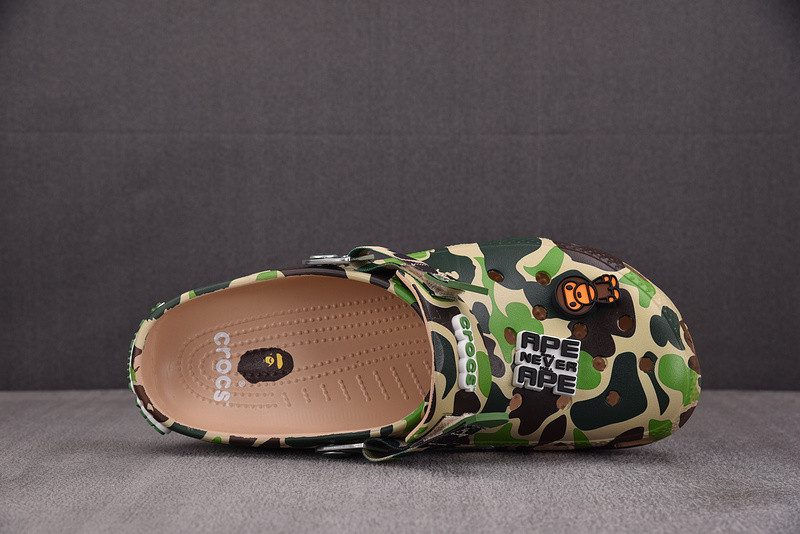 Cr*0*s classic clog a bathing ape abc camo green
