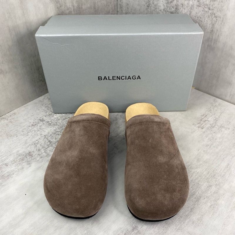 Men''s Balenciaga I Scholl Flat Mule in BROWN