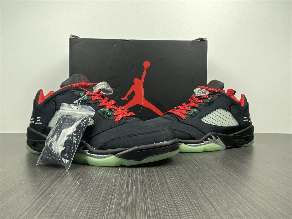 Air Jordan 5 Low Black Green Red DM4640-036