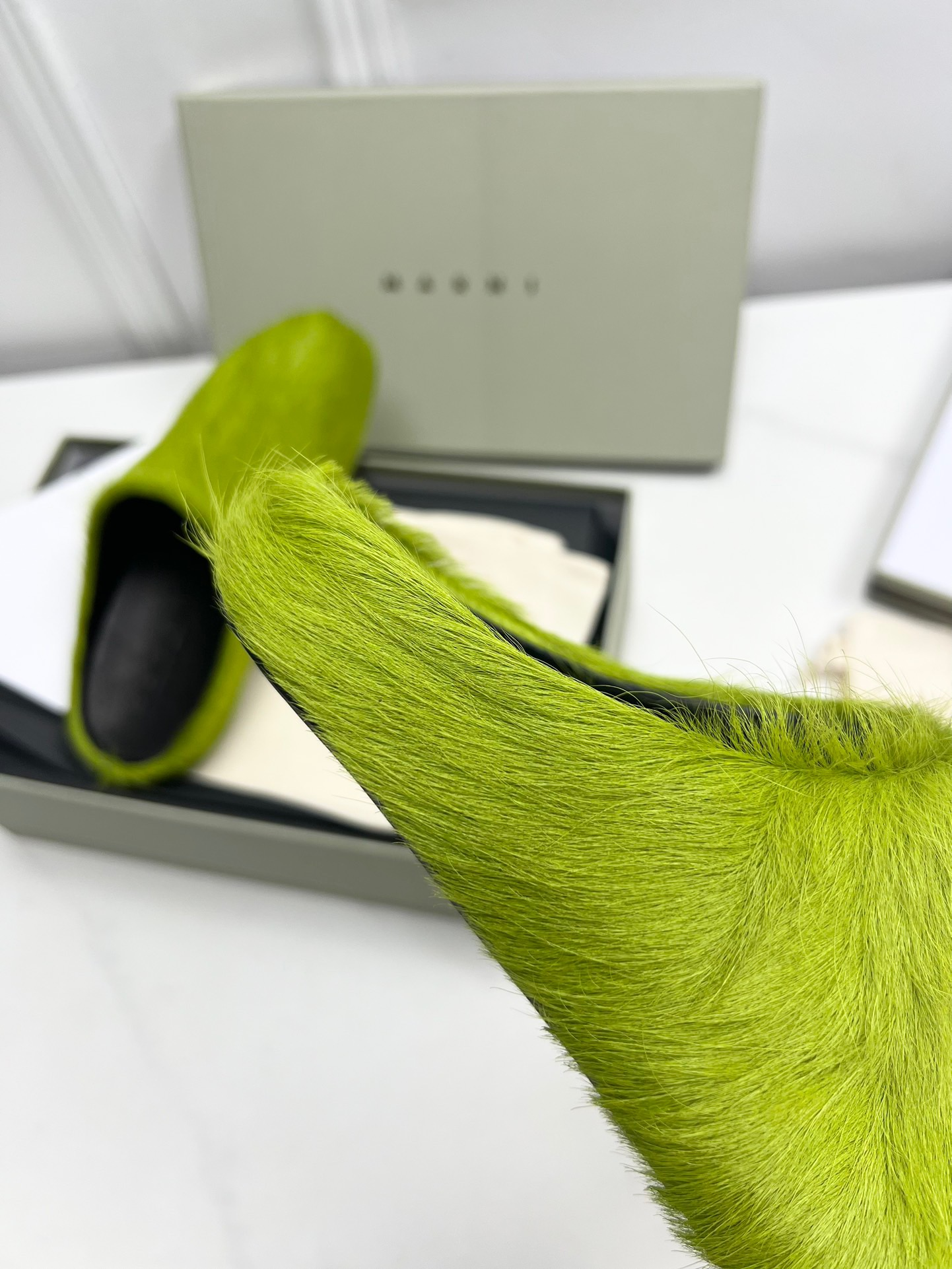 MARNI GREEN FUSSBETT SABOT LOAFERS