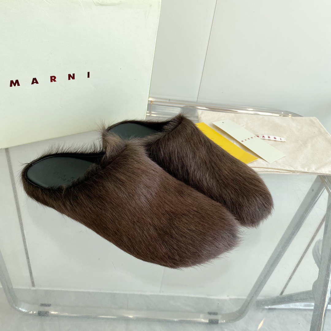 MARNI Brown Fussbett Sabot Loafers