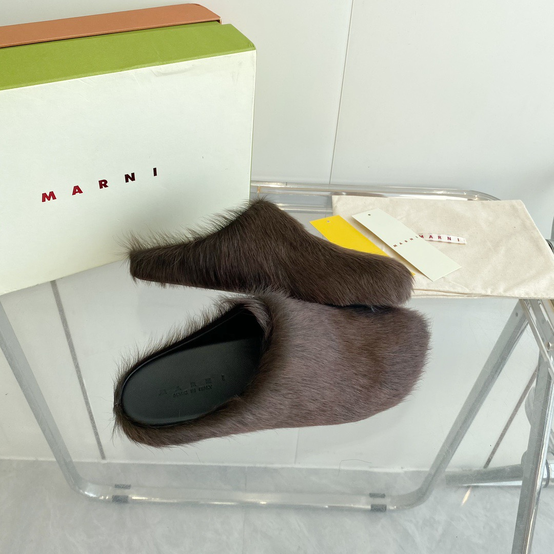 MARNI Brown Fussbett Sabot Loafers