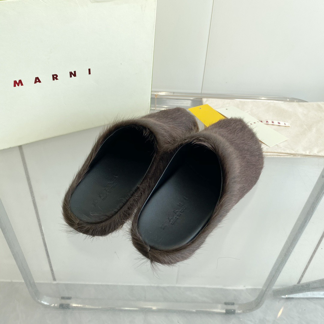 MARNI Brown Fussbett Sabot Loafers