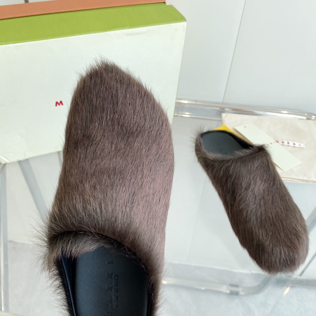 MARNI Brown Fussbett Sabot Loafers
