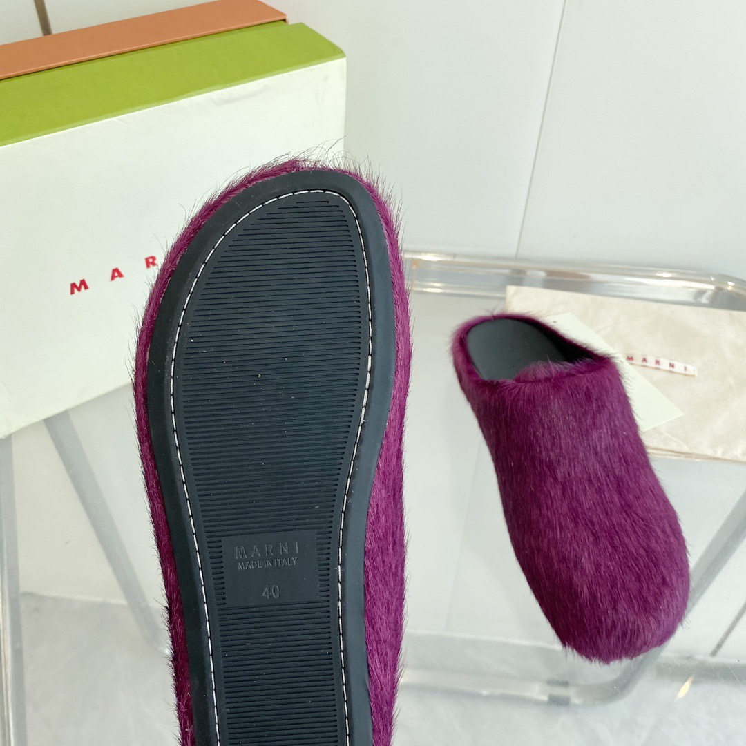 MARNI Pink & Purple Fussbett Sabot Loafers