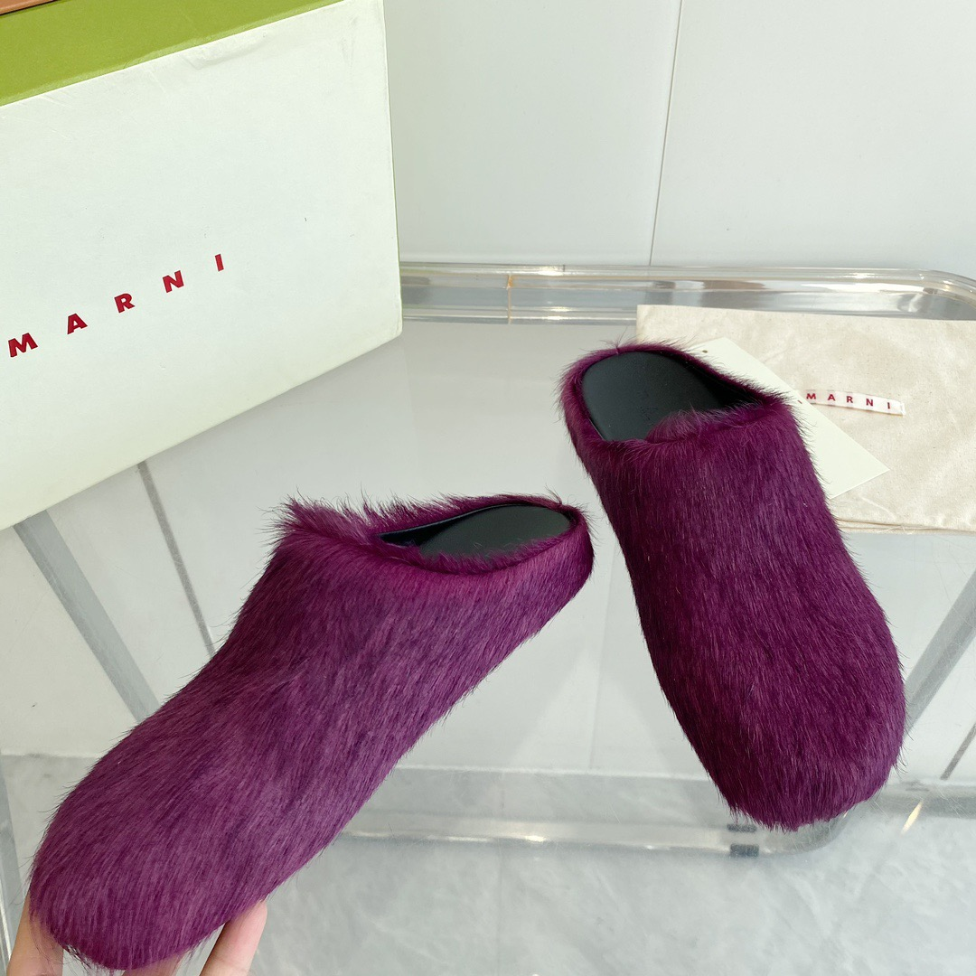 MARNI Pink & Purple Fussbett Sabot Loafers
