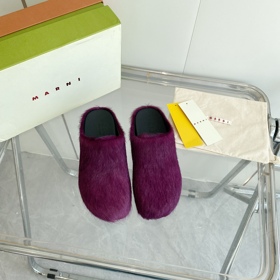 MARNI Pink & Purple Fussbett Sabot Loafers