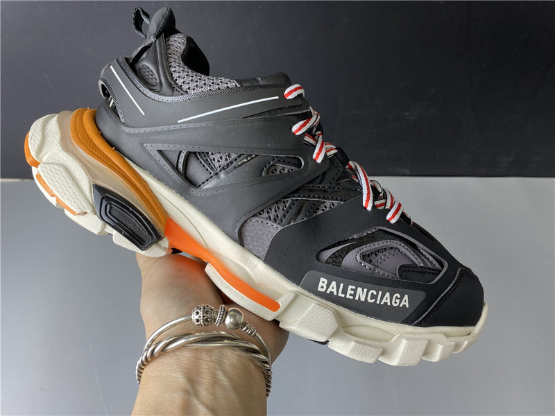 Ba*len*cia*ga tess s. gomma sneakers black and white orange 542436 w1b7 2109