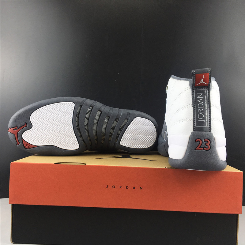 Air Jordan 12 GS White and Dark Grey 153265-160