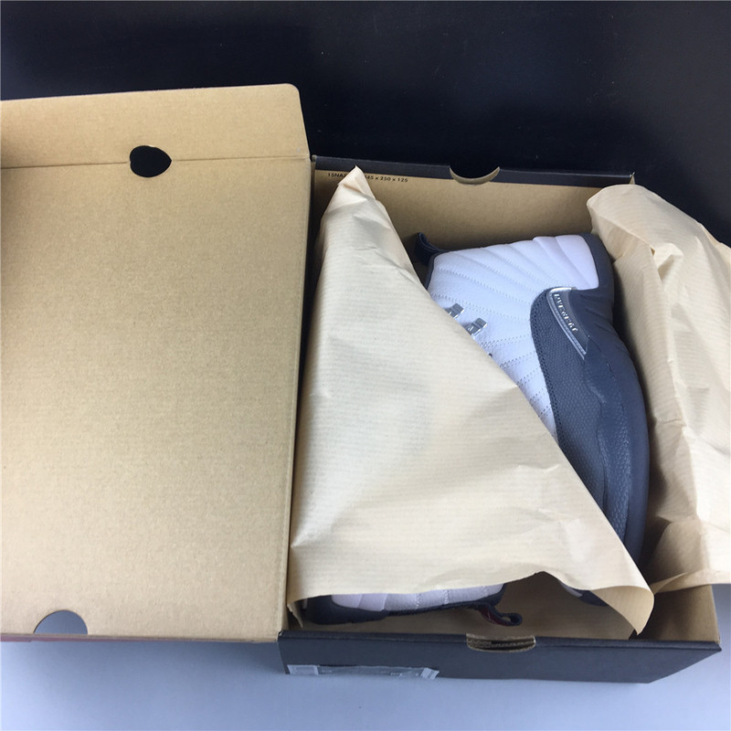 Air Jordan 12 GS White and Dark Grey 153265-160