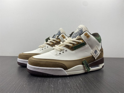 Air Jordan 3 Retro SE White Dark Brown Green 398614-500