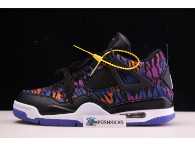 Air Jordan 4 Black White Rush Violet Racer Blue BQ9043-005