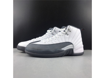 Air Jordan 12 GS White and Dark Grey 153265-160